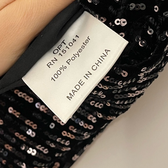 Sequin Black Long Sleeve Dress - Picture 5 of 11